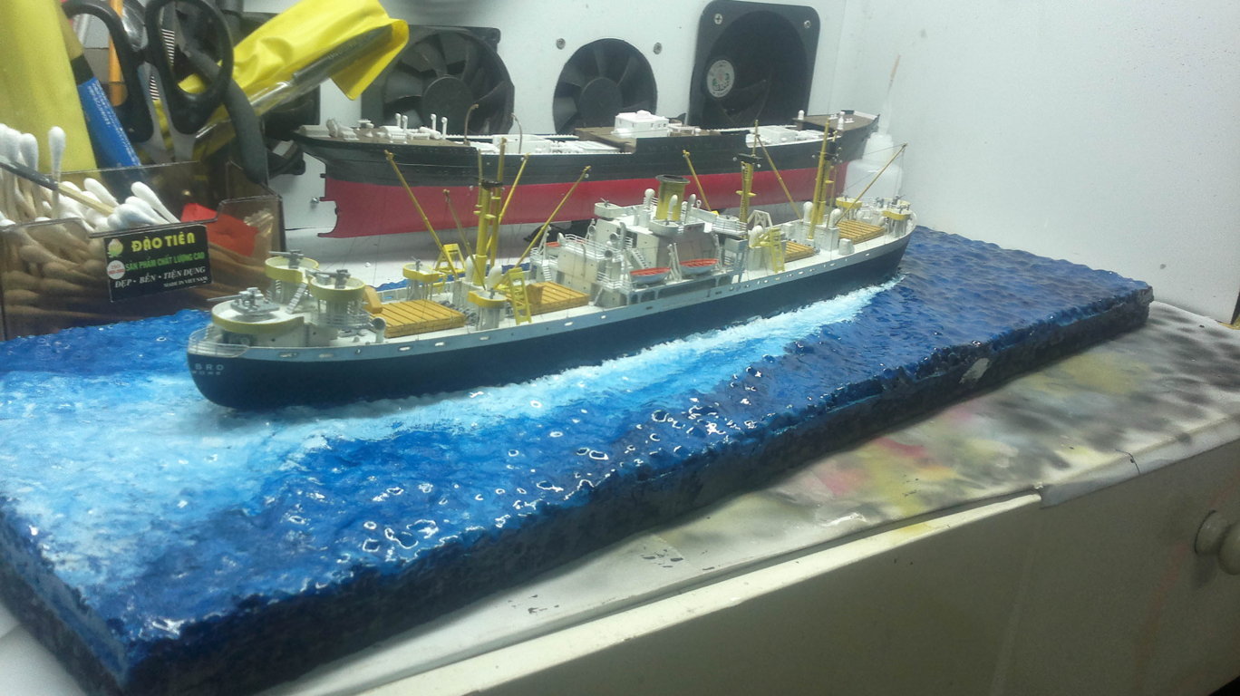 Hướng dẫn làm mặt nước cho mô hình tàu.